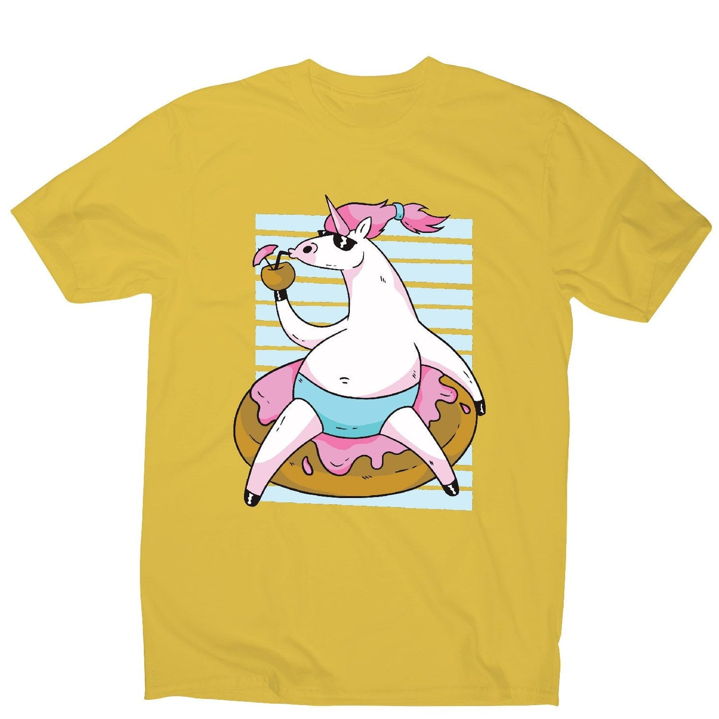Chilling unicorn - men's funny illustrations t-shirt
