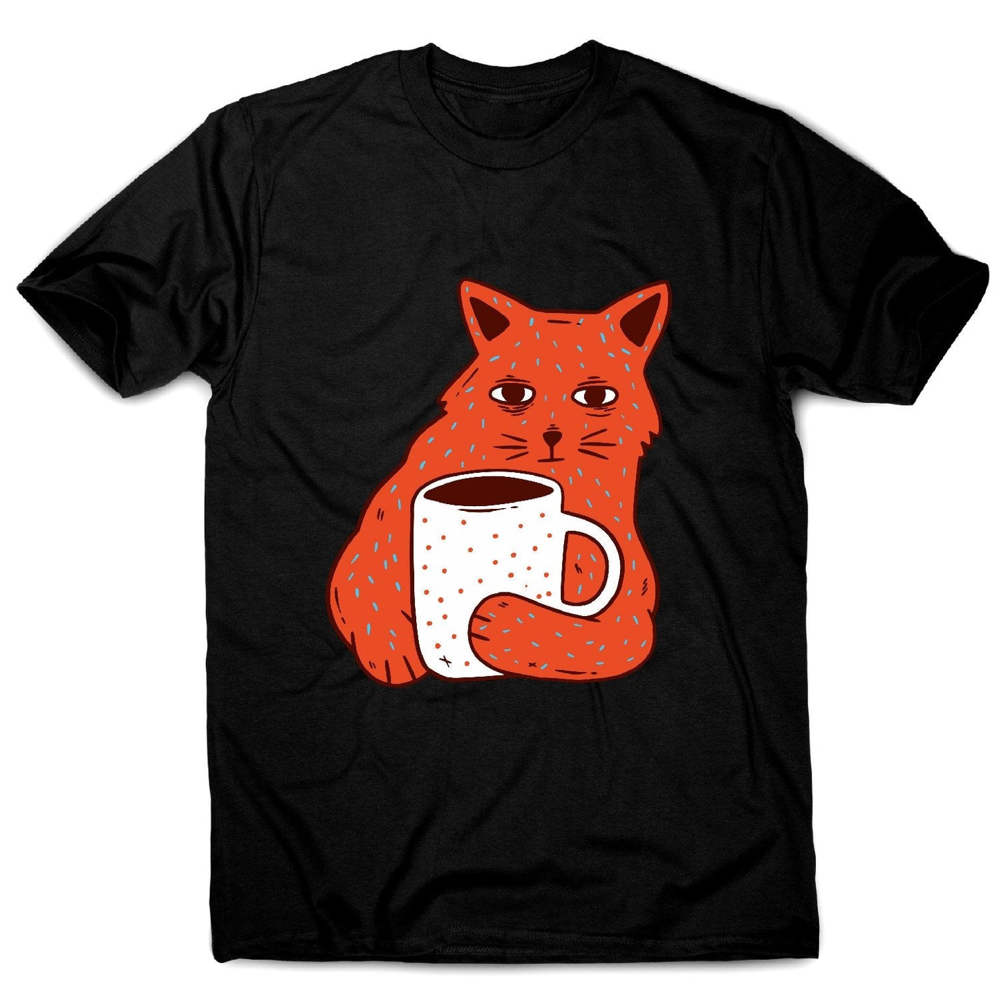 Coffee and cat - men's funny premium t-shirt