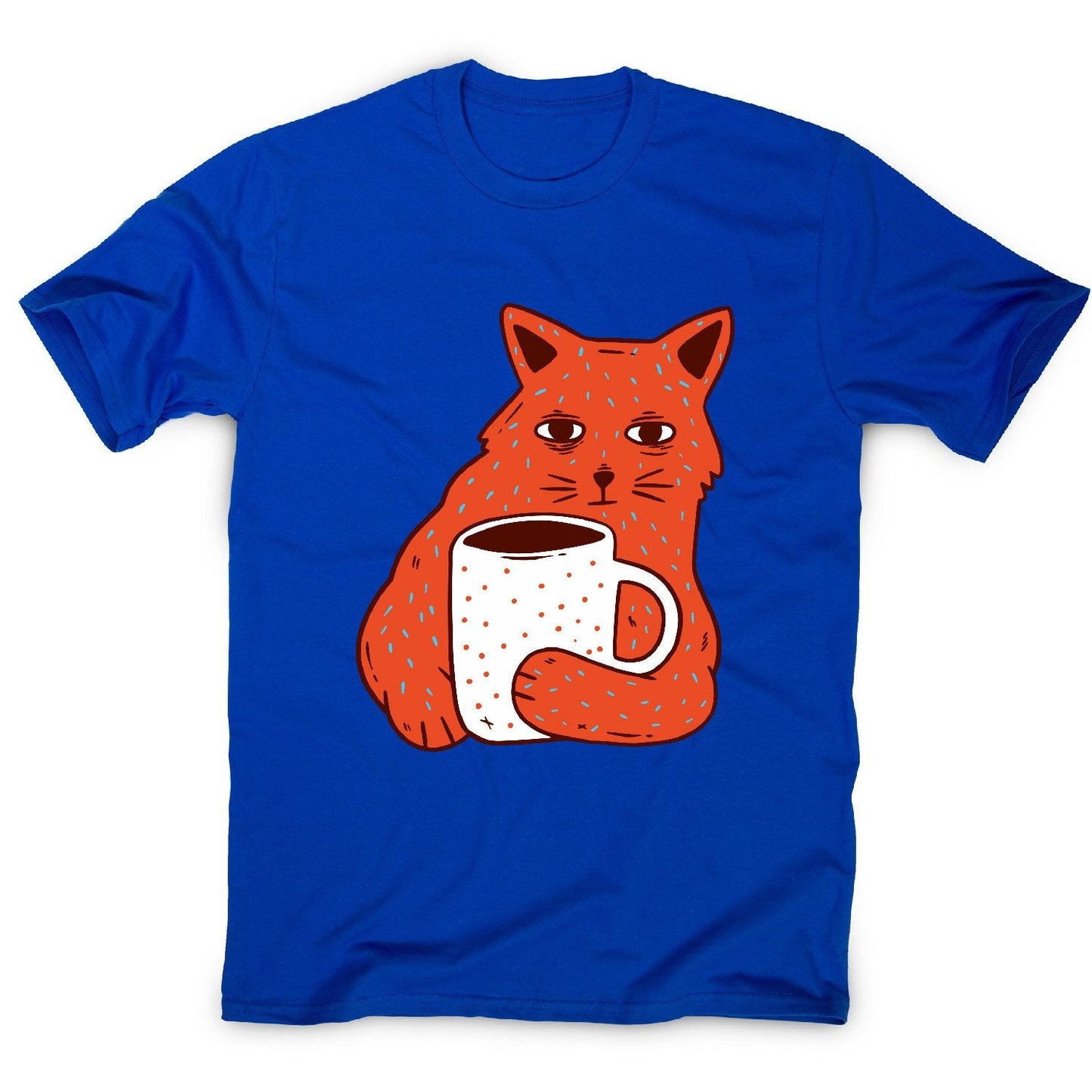 Coffee and cat - men's funny premium t-shirt