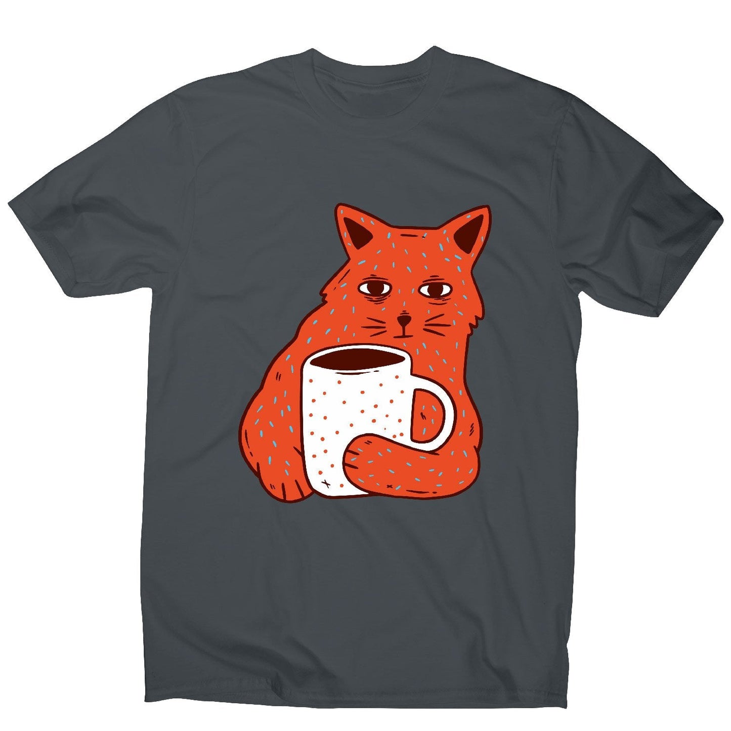 Coffee and cat - men's funny premium t-shirt