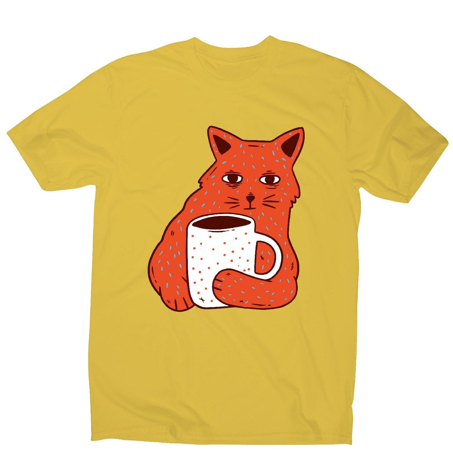 Coffee and cat - men's funny premium t-shirt
