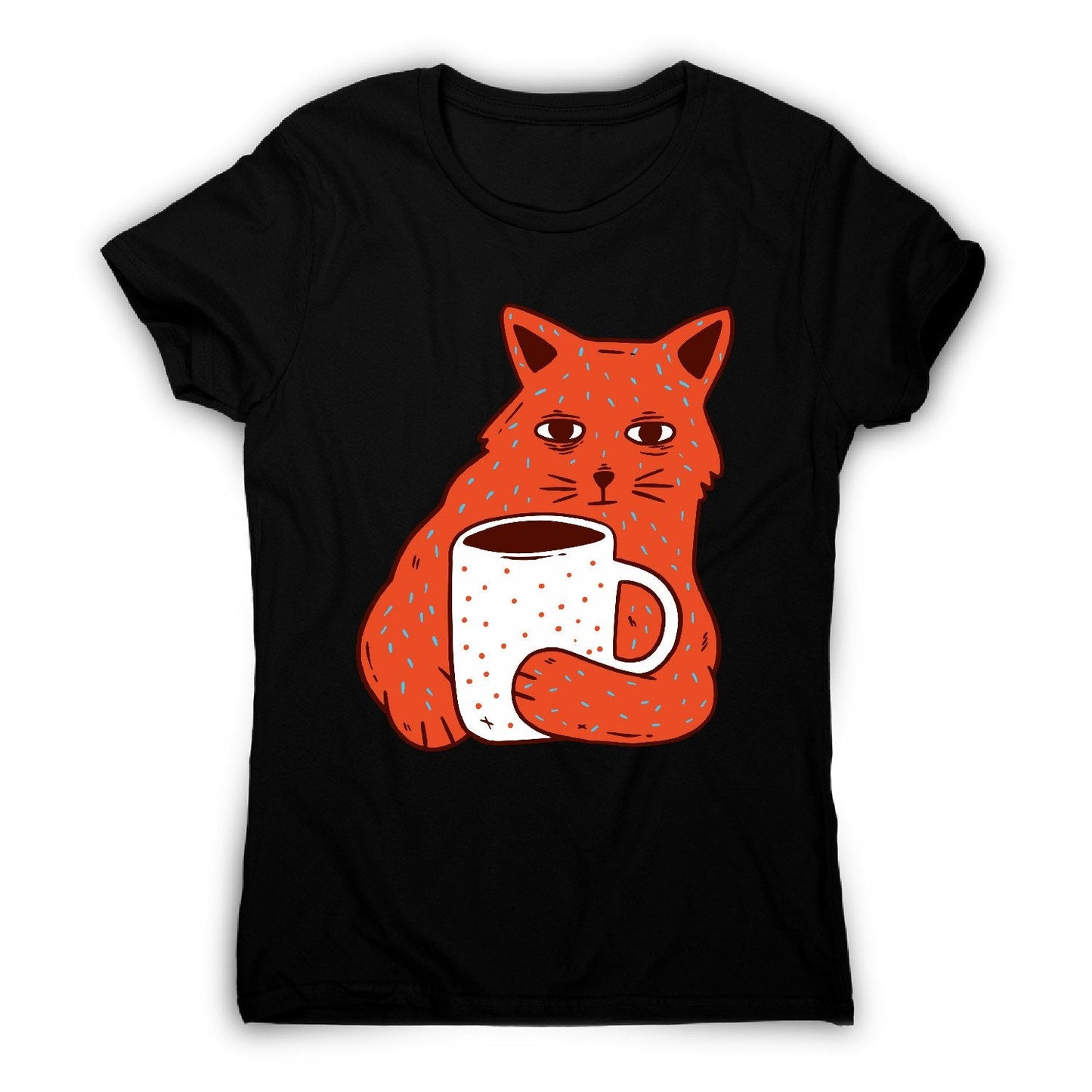 Coffee and cat - women's funny premium t-shirt