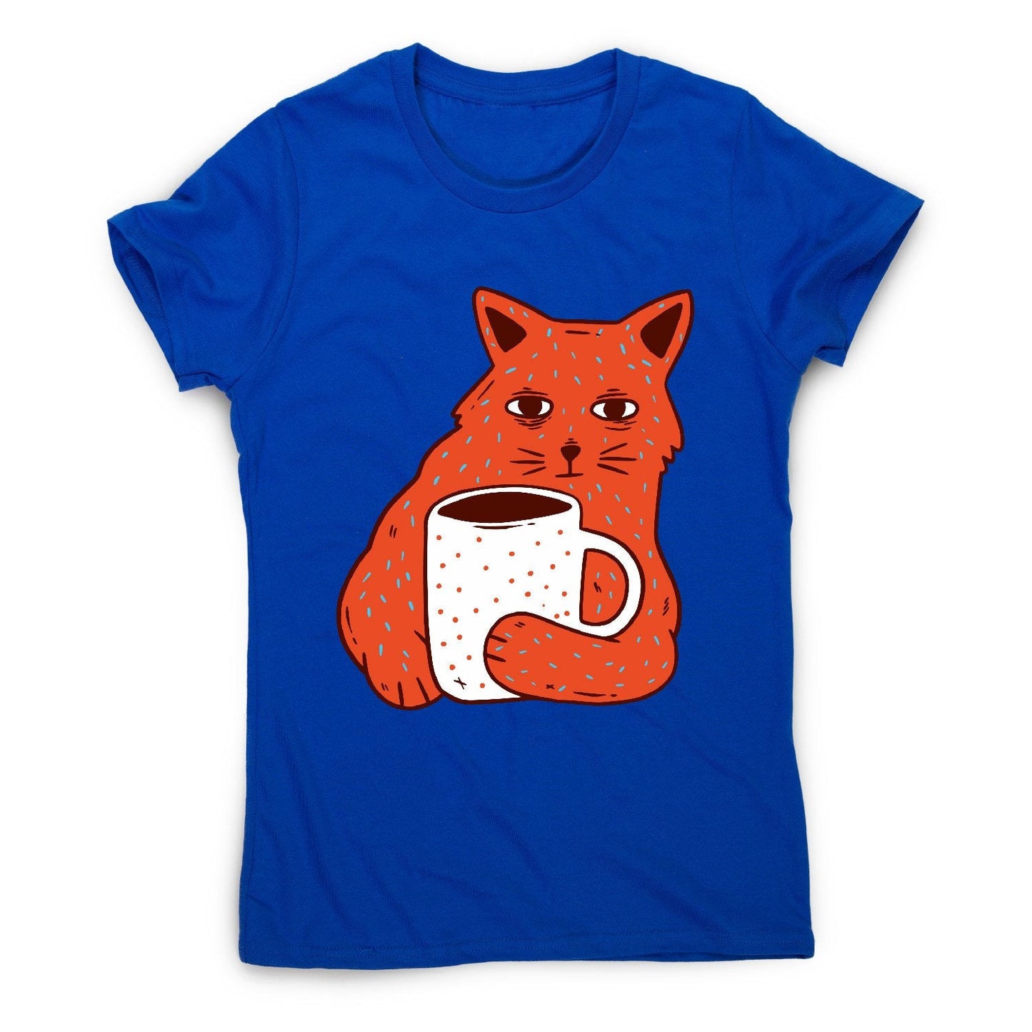 Coffee and cat - women's funny premium t-shirt