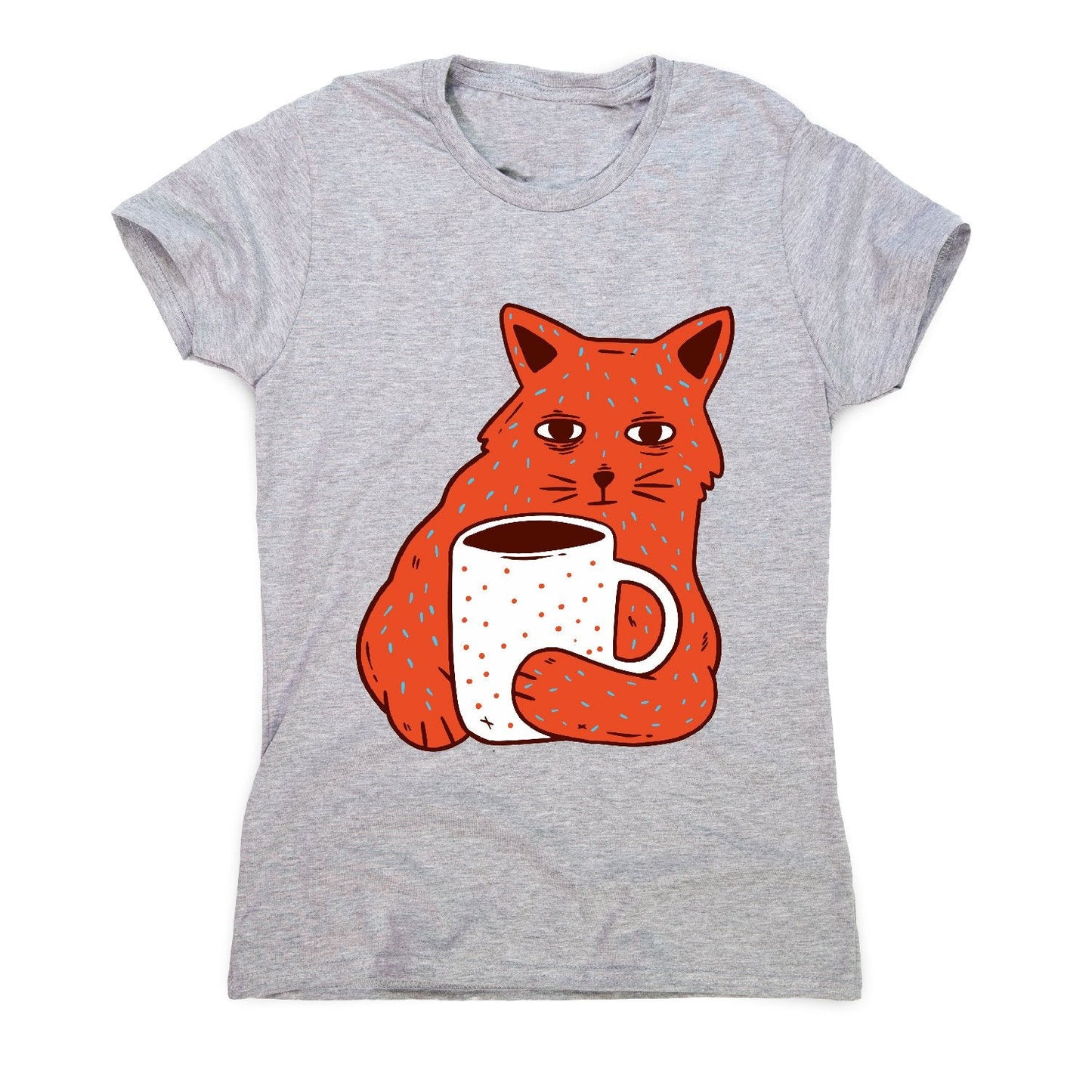 Coffee and cat - women's funny premium t-shirt