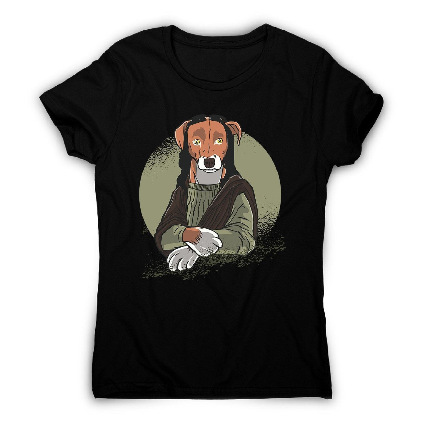 Dog monalisa - women's funny premium t-shirt