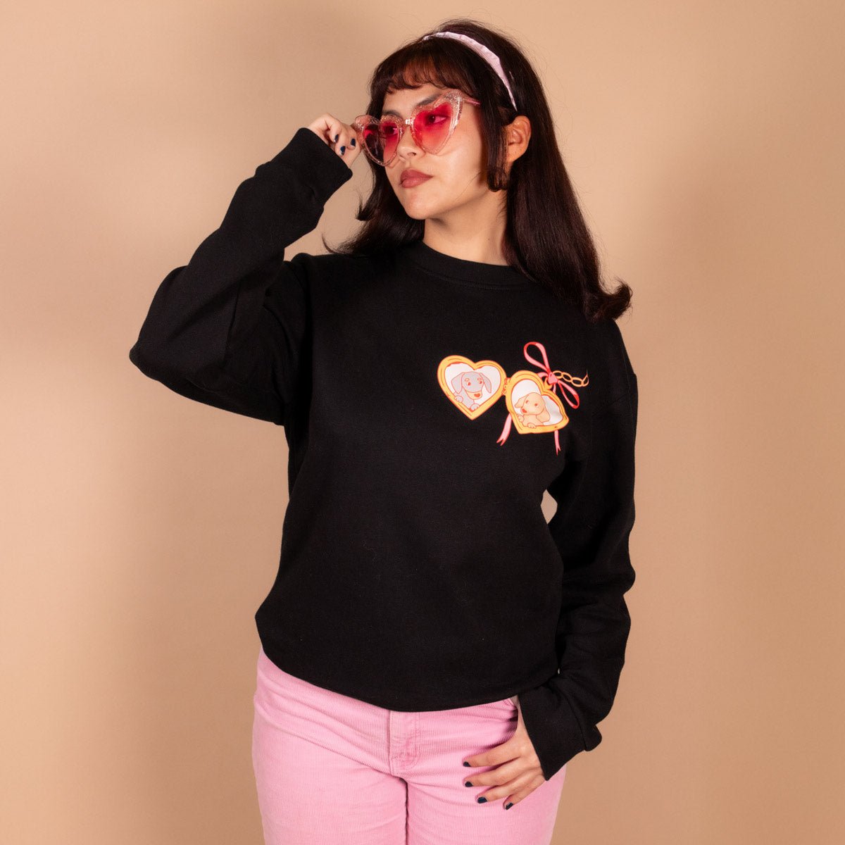 doxie locket unisex crew sweatshirt