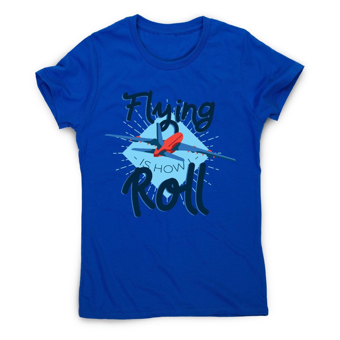 Flying airplane - funny women's t-shirt