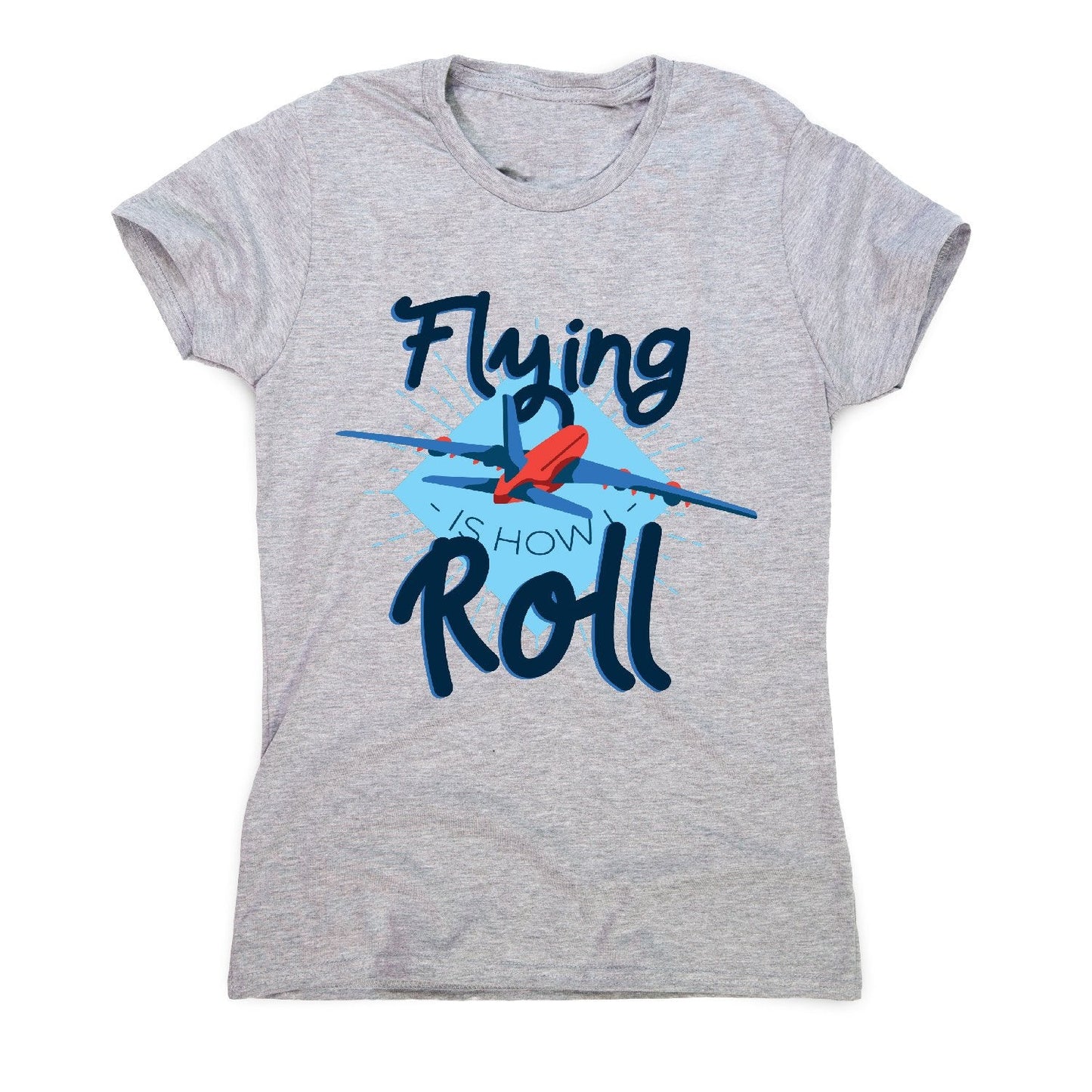 Flying airplane - funny women's t-shirt