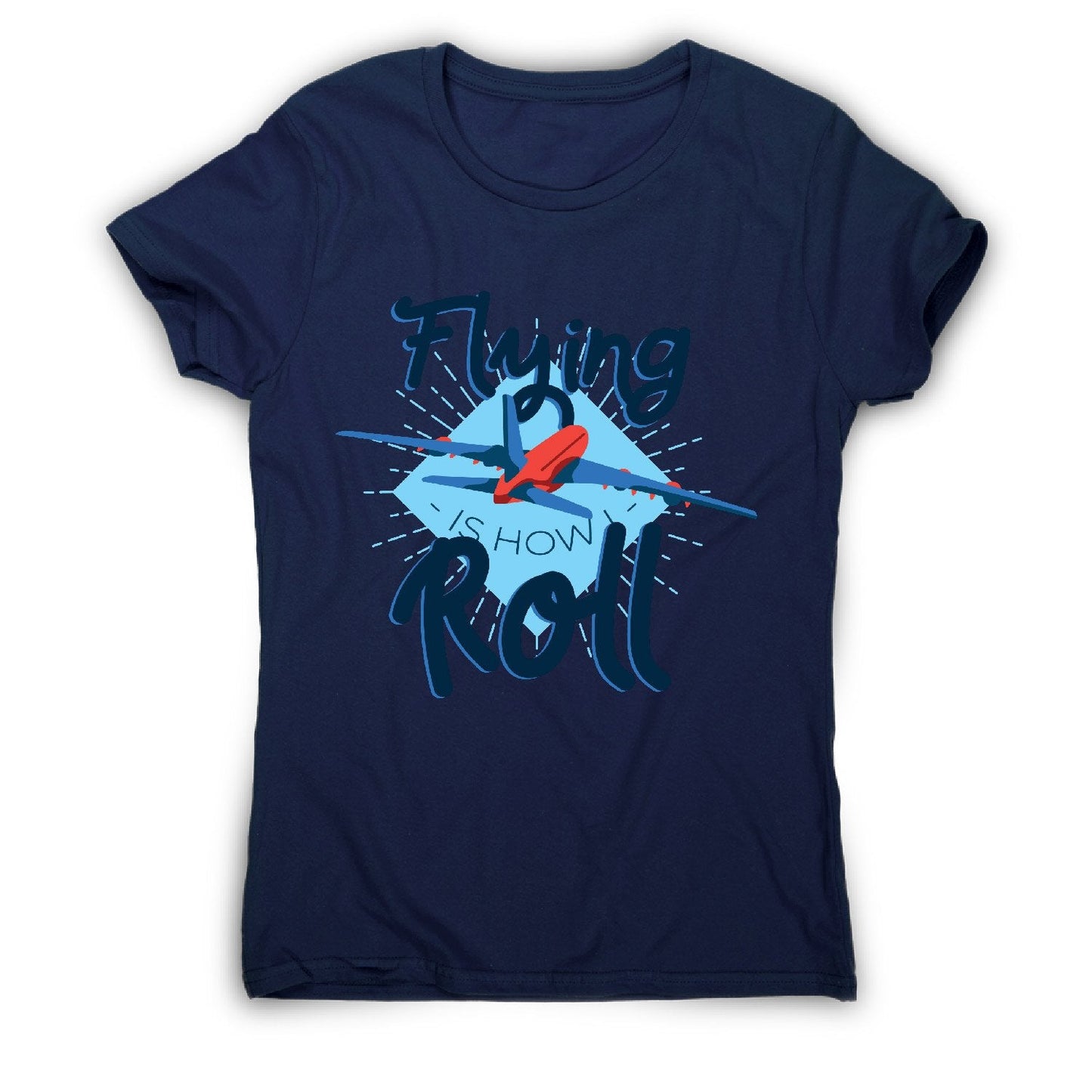 Flying airplane - funny women's t-shirt