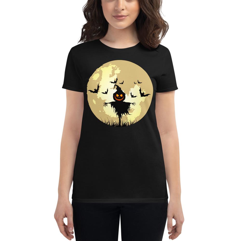 Full Moon Scarecrow Halloween Horror Women's Premium T-shirt