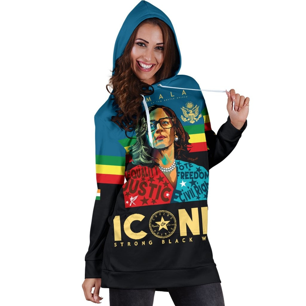 "Iconic Kamala" Limited Edition Black Hoodie Dress