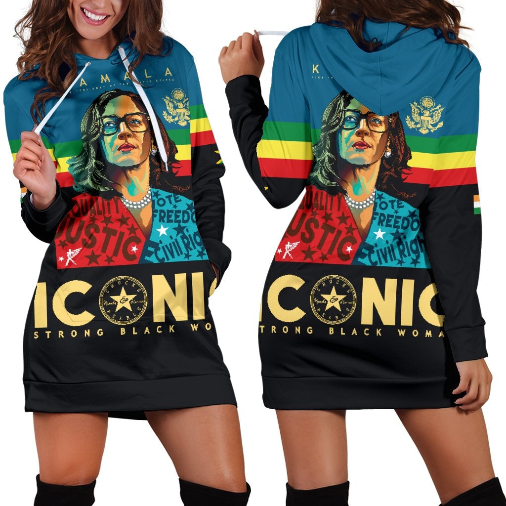 "Iconic Kamala" Limited Edition Black Hoodie Dress