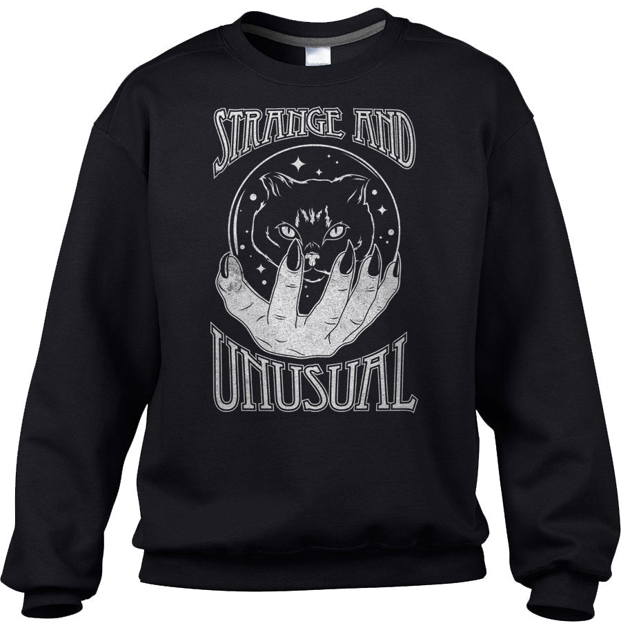 Unisex Strange and Unusual Sweatshirt - Occult shirt - Pastel Goth Shirt - Black Cat Shirt