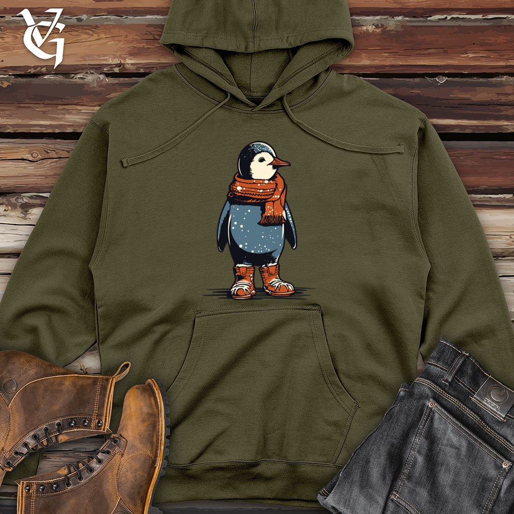 Vintage Snow Boot Penguin Midweight Hooded Sweatshirt