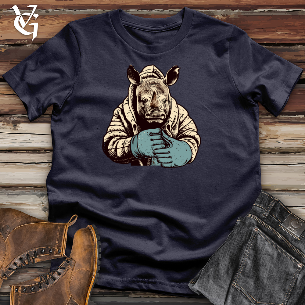 Vintage Mitten Wearing Rhino Cotton Tee