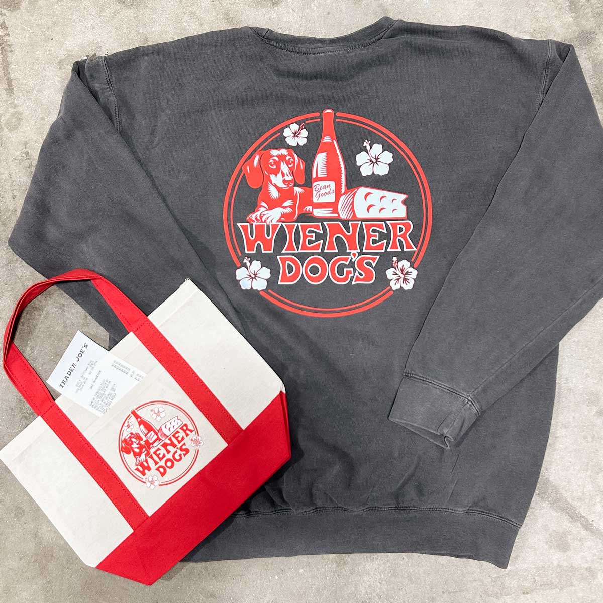 wiener dog’s unisex crew sweatshirt | pepper