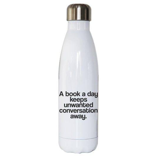 A book a day funny reading water bottle stainless steel reusable