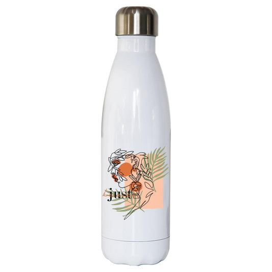 Just be nice line art design water bottle stainless steel reusable