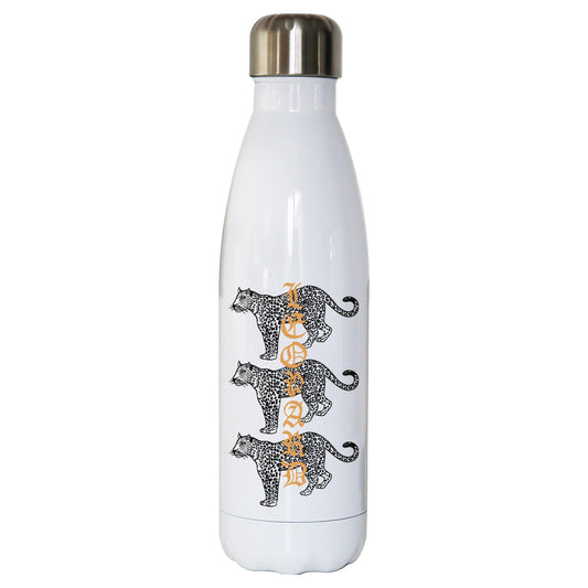 Leopard illustration graphic design water bottle stainless steel reusable
