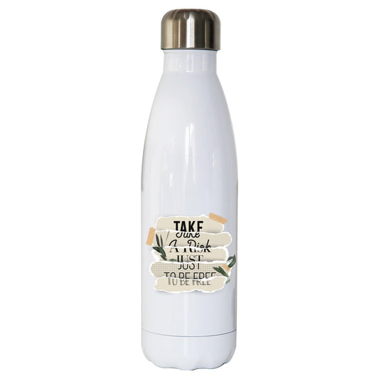 Lettering illustration design water bottle stainless steel reusable