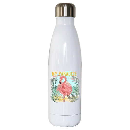 My paradise flamingo illustration water bottle stainless steel reusable