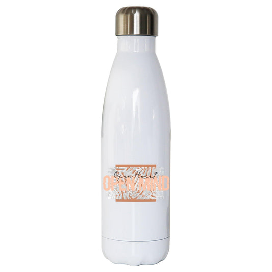 Open heart abstract art design water bottle stainless steel reusable