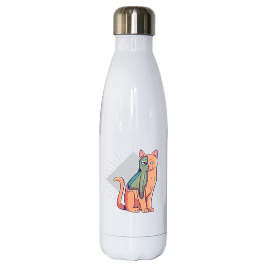 Alien cat funny costume water bottle stainless steel reusable