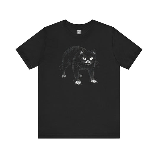 Black Cat Graphic Tee Style012