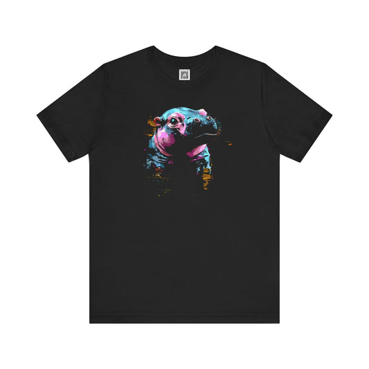 Colorful Hippo Graphic Tee Style009