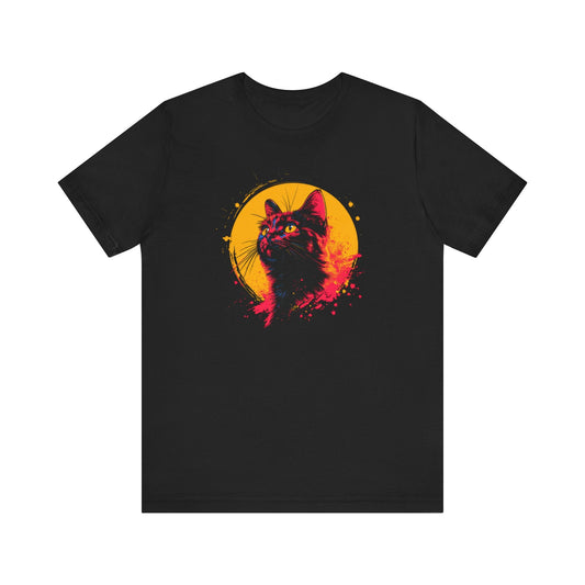 Artistic Cat Graphic Tee Style002