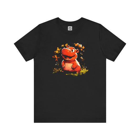Playful Hippo Graphic Tee Style007