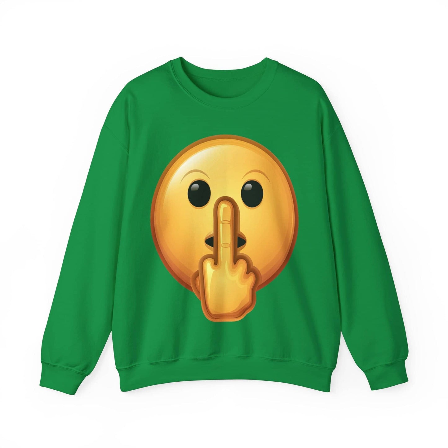 Middle Finger FU Shh Silent Protest Emoji Unisex Heavy BlendÃ¢â€žÂ¢ Crewneck Sweatshirt