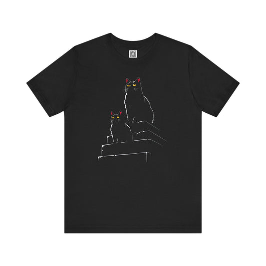 Black Cat Graphic Tee Style002