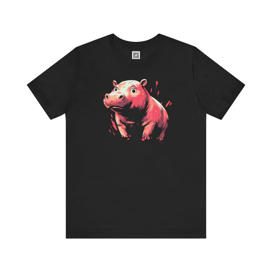 Playful Hippo Graphic Tee Style012