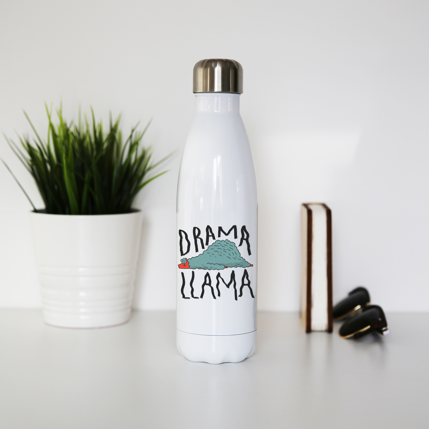 Drama llama funny water bottle stainless steel reusable Style001