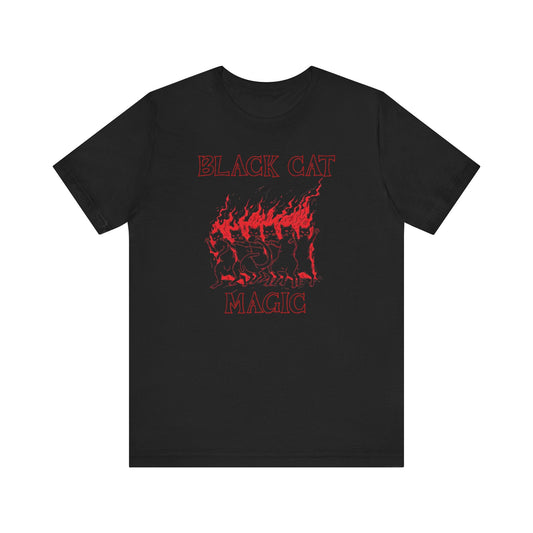 Black Cat Magic T-Shirt - Mystical Feline Graphic Tee
