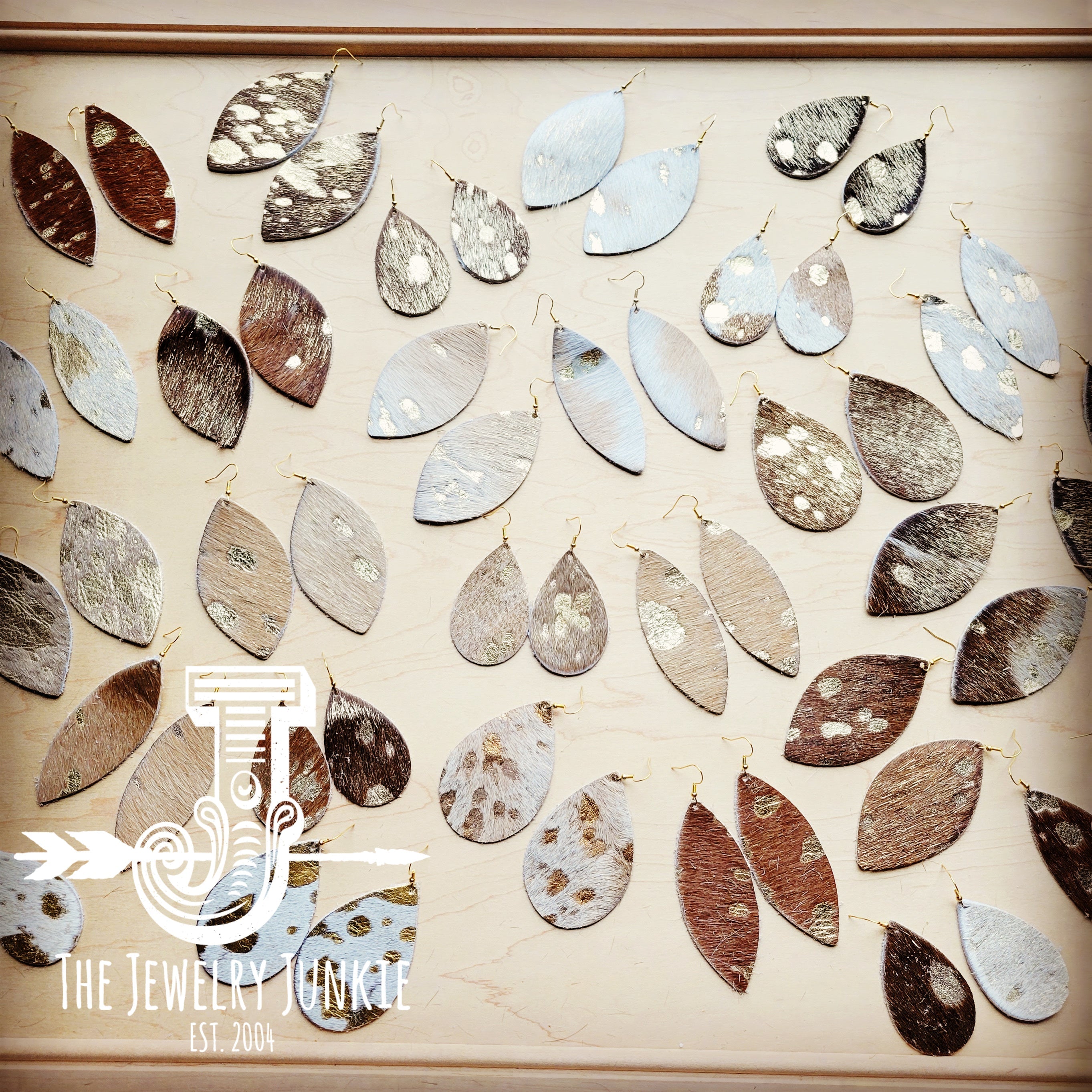 **Leather Earring Starter Pack-Metallic Hair On Hide-50 Pairs 214o T-Shirts, Hoodie, Sweatshirt | VibeWeaveTees.com (Image 1)