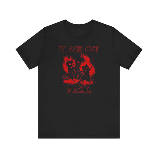 Black Cat Magic T-Shirt Enchanted Feline Graphic Tee