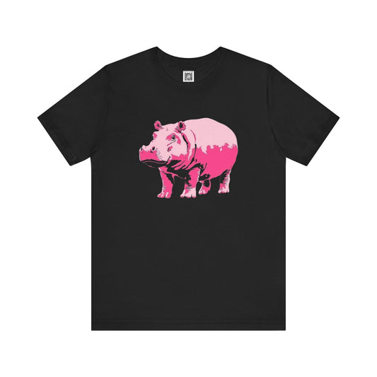 Pink Hippo Graphic Tee Style002