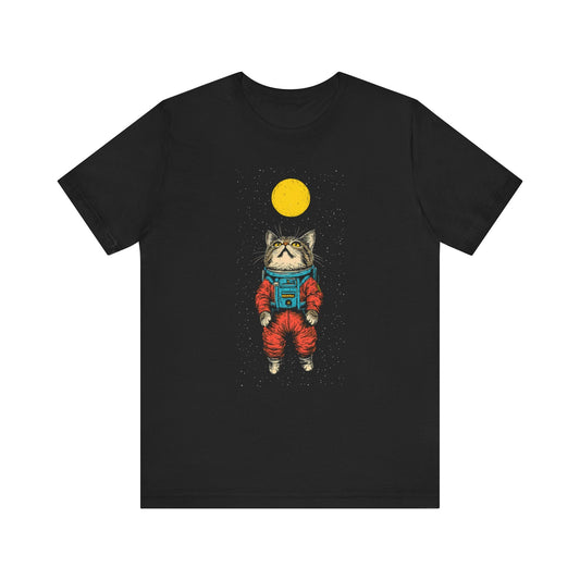 Cat Astronaut Under the Moon Graphic Tee