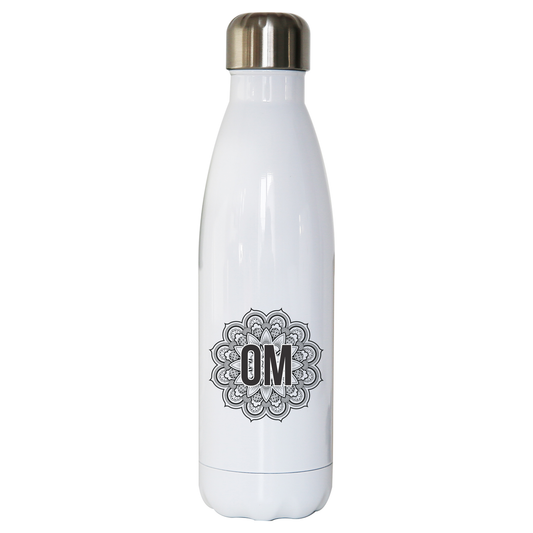 Mandala om ornamental floral water bottle stainless steel reusable