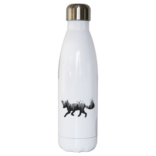 Forest fox animal water bottle stainless steel reusable