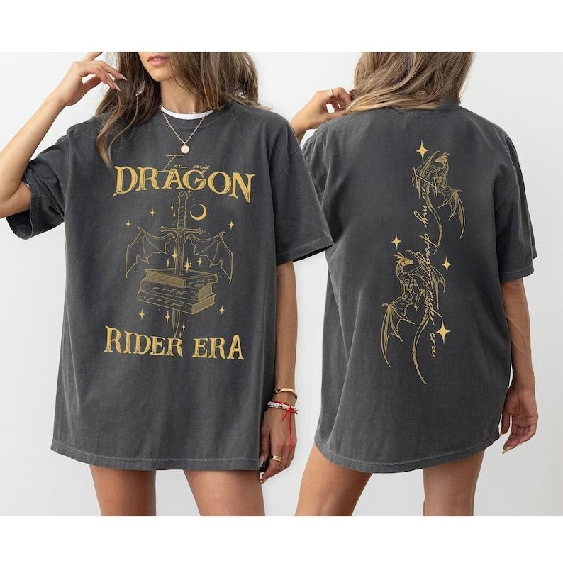 2 Slide Design, In My Dragon Rider Era T-Shirt, Fantasy Dragon Book Lover Shirt, Spannweite Bookish Shirt, Booktok Merch, Book Gift, Spicy Books