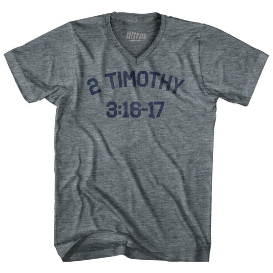 2 Timothy 3 16-17 Tri-Blend V-Neck Womens Junior Cut T-Shirt