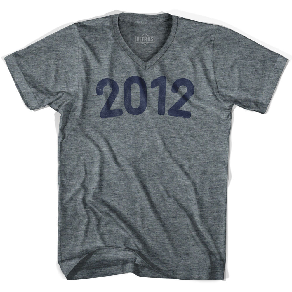 2012 Year Celebration Adult Tri-Blend V-neck Womens T-shirt