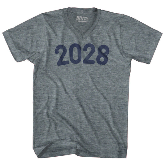 2028 Year Celebration Adult Tri-Blend V-neck T-shirt