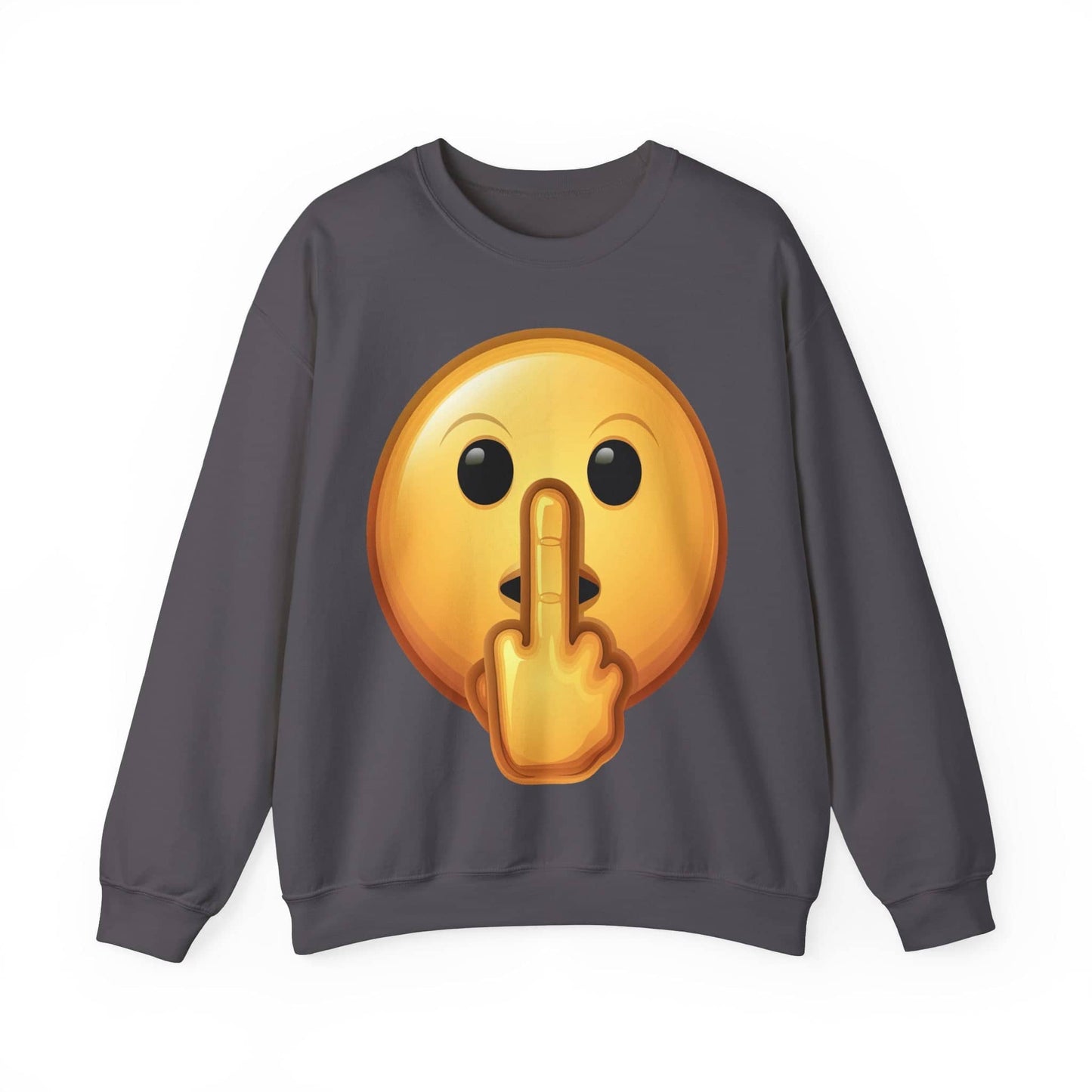 Middle Finger FU Shh Silent Protest Emoji Unisex Heavy BlendÃ¢â€žÂ¢ Crewneck Sweatshirt
