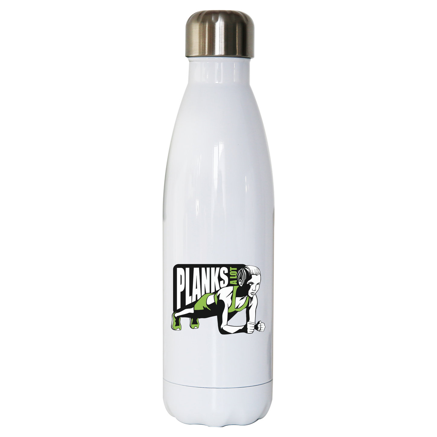 Plank girl quote water bottle stainless steel reusable