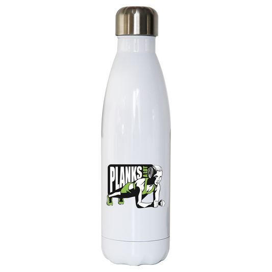 Plank girl quote water bottle stainless steel reusable