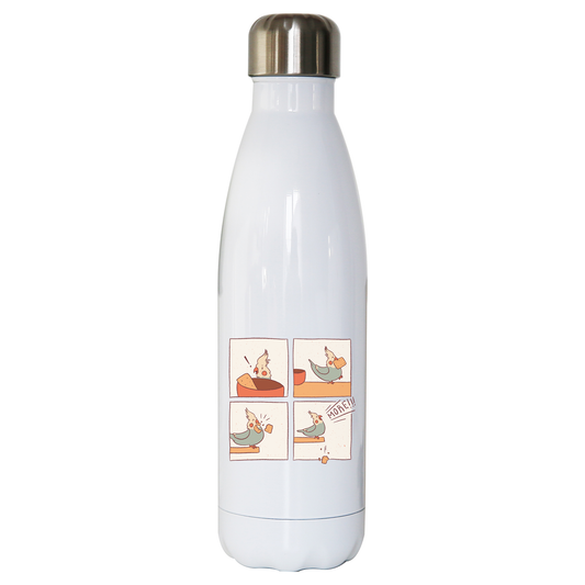 Cockatiel comic water bottle stainless steel reusable